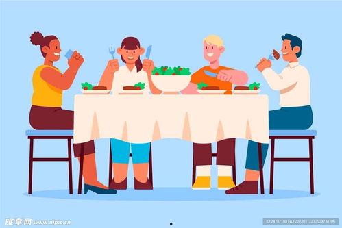吃饭场景图片,一家人的美味共享